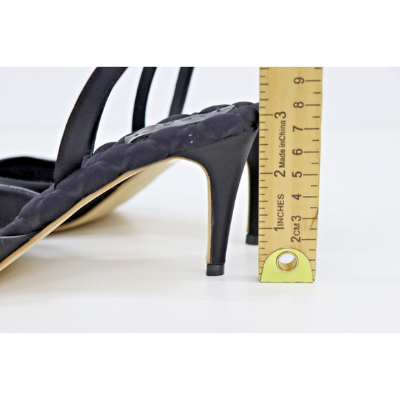 Aera Gabriella Slingback Pumps Women US 8 EU 38 Black Vegan Point Toe Heel $575 - Picture 7 of 10